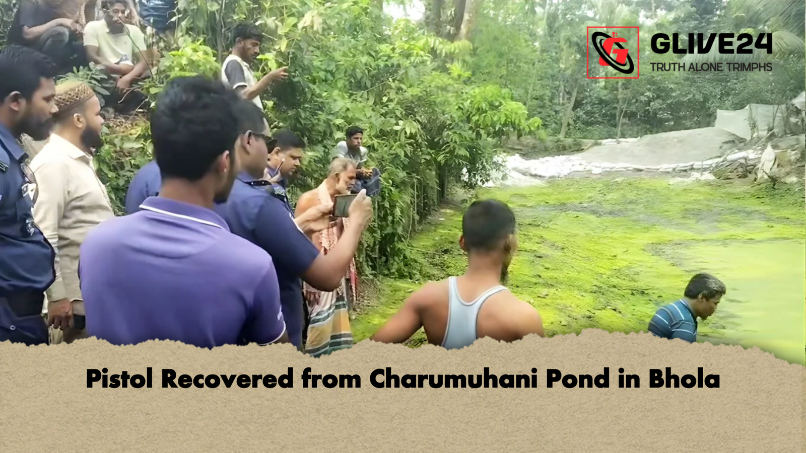 Pistol Recovered from Charumuhani Pond in Bhola Pistol Recovered from Charumuhani Pond in Bhola