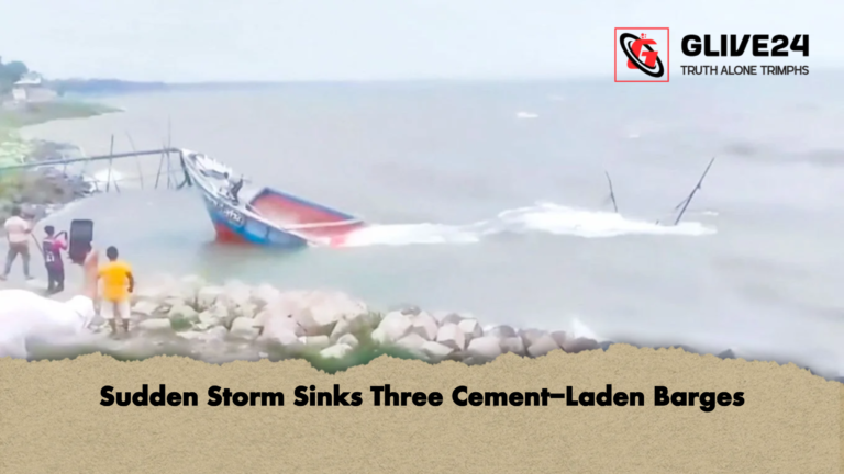 Sudden Storm Sinks Three Cement Laden Barges Sudden Storm Sinks Three Cement-Laden Barges