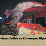 Two Buses Collide on Kishoreganj Highway Two Buses Collide on Kishoreganj Highway