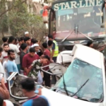 কুমিল্লায় প্রাইভেটকারে বাসের ধাক্কা চারজন নিহত Four Killed in Cumilla Highway Crash