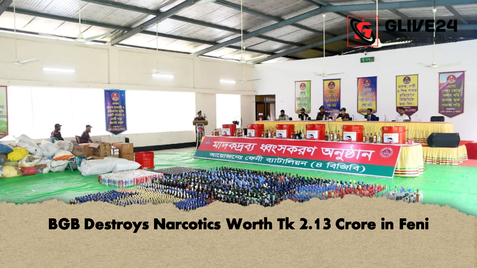 BGB Destroys Narcotics Worth Tk 2.13 Crore in Feni BGB Destroys Narcotics Worth Tk 2.13 Crore in Feni