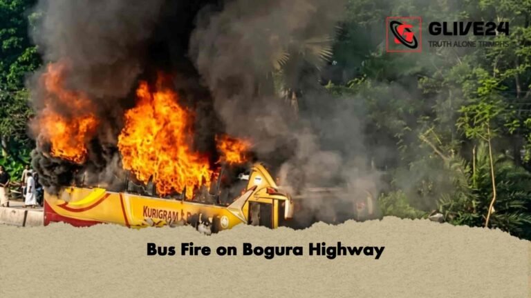 Bus Fire on Bogura Highway