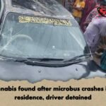 Cannabis found after microbus crashes into residence, driver detained