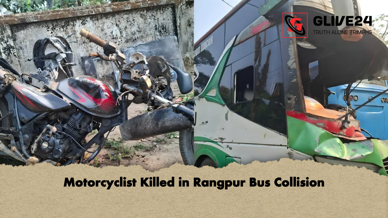 Motorcyclist Killed in Rangpur Bus Collision 1 Motorcyclist Killed in Rangpur Bus Collision Motorcyclist Killed in Rangpur Bus Collision