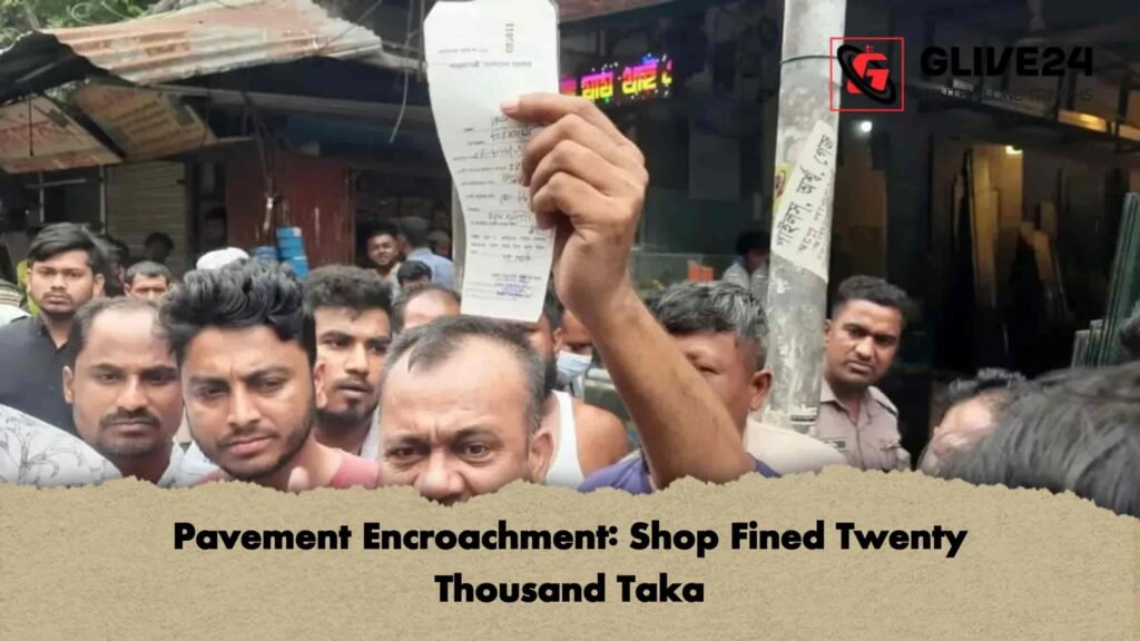 Pavement Encroachment Shop Fined Twenty Thousand Taka