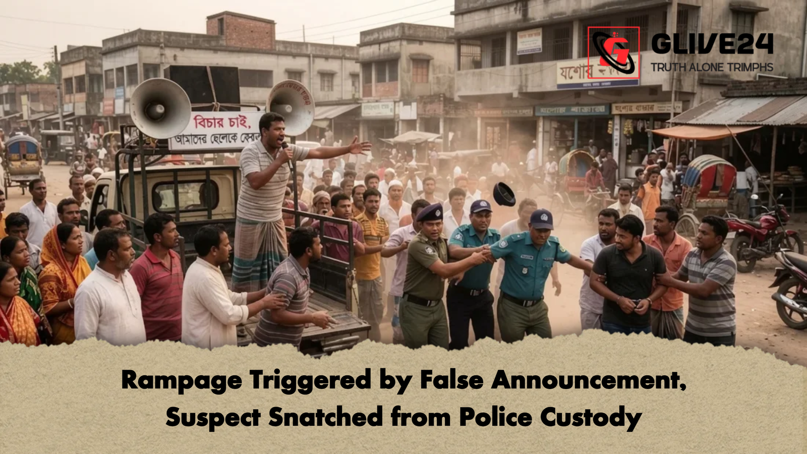 Rampage Triggered by False Announcement Suspect Snatched from Police Custody Rampage Triggered by False Announcement, Suspect Snatched from Police Custody