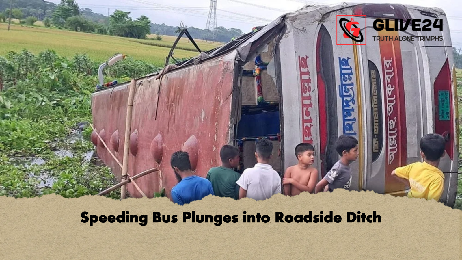 Speeding Bus Plunges into Roadside Ditch Speeding Bus Plunges into Roadside Ditch