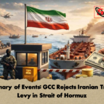 Summary of Events GCC Rejects Iranian Transit Levy in Strait of Hormuz Summary of Events: GCC Rejects Iranian Transit Levy in Strait of Hormuz