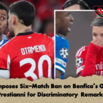 UEFA Imposes Six Match Ban on Benficas Gianluca Prestianni for Discriminatory Remarks UEFA Imposes Six-Match Ban on Benfica’s Gianluca Prestianni for Discriminatory Remarks
