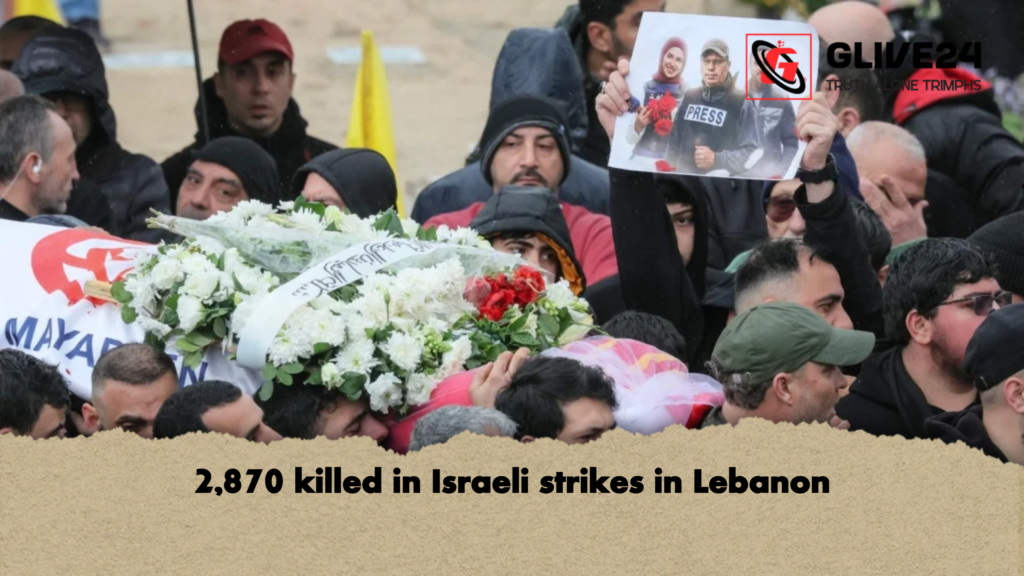 2870 killed in Israeli strikes in Lebanon 2,870 killed in Israeli strikes in Lebanon
