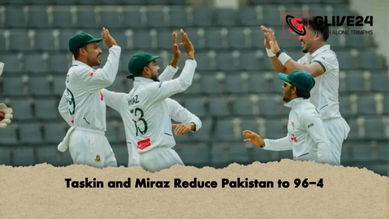 Taskin and Miraz Reduce Pakistan to 96-4