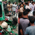 Three Dead As Bus Rams Auto In Sirajganj Three Dead As Bus Rams Auto In Sirajganj