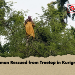 Woman Rescued from Treetop in Kurigram Woman Rescued from Treetop in Kurigram