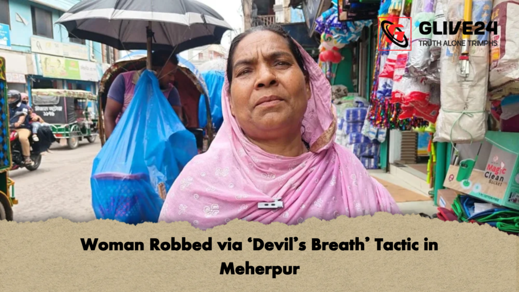 Woman Robbed via Devils Breath Tactic in Meherpur Woman Robbed via 'Devil’s Breath' Tactic in Meherpur