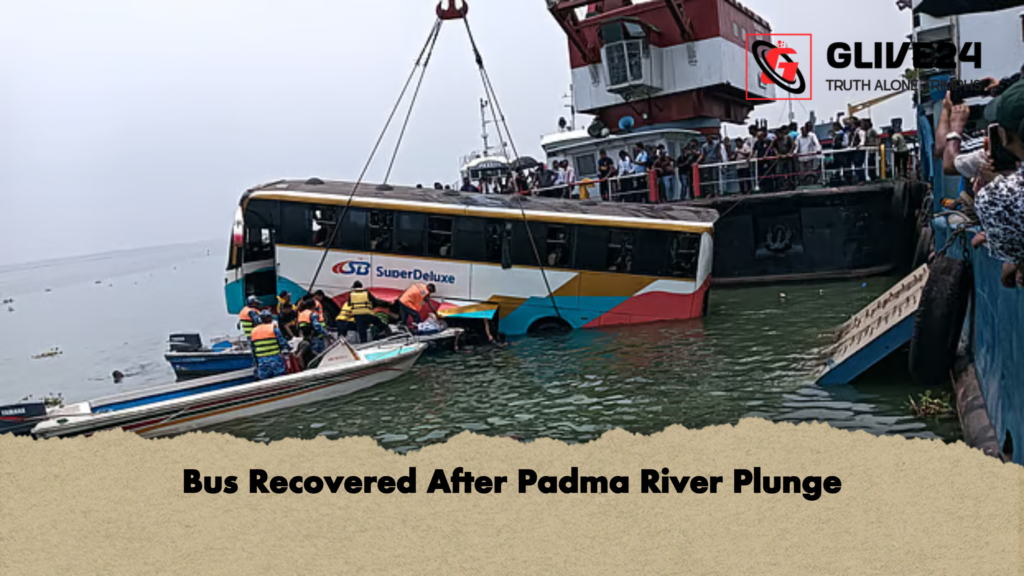 Bus Recovered After Padma River Plunge Bus Recovered After Padma River Plunge