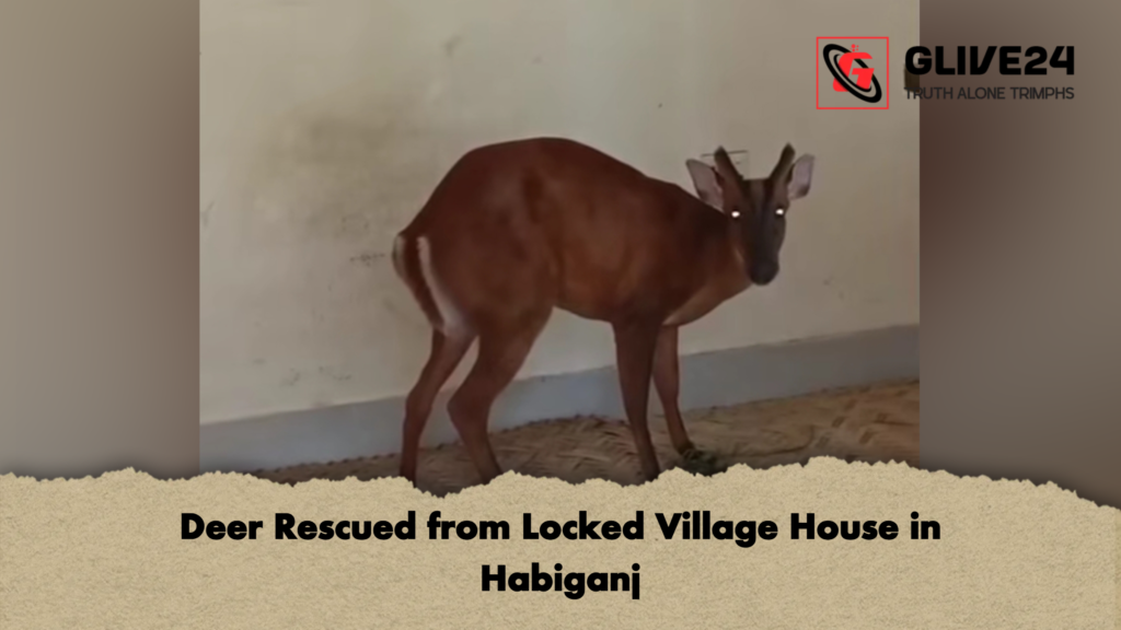 Deer Rescued from Locked Village House in Habiganj Deer Rescued from Locked Village House in Habiganj
