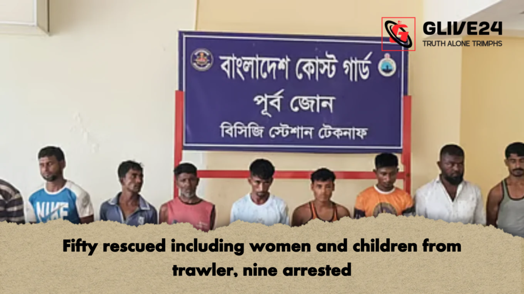 Fifty rescued including women and children from trawler nine arrested Fifty rescued including women and children from trawler, nine arrested
