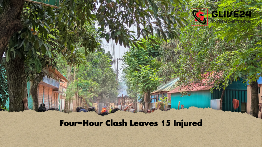 Four Hour Clash Leaves 15 Injured Four-Hour Clash Leaves 15 Injured