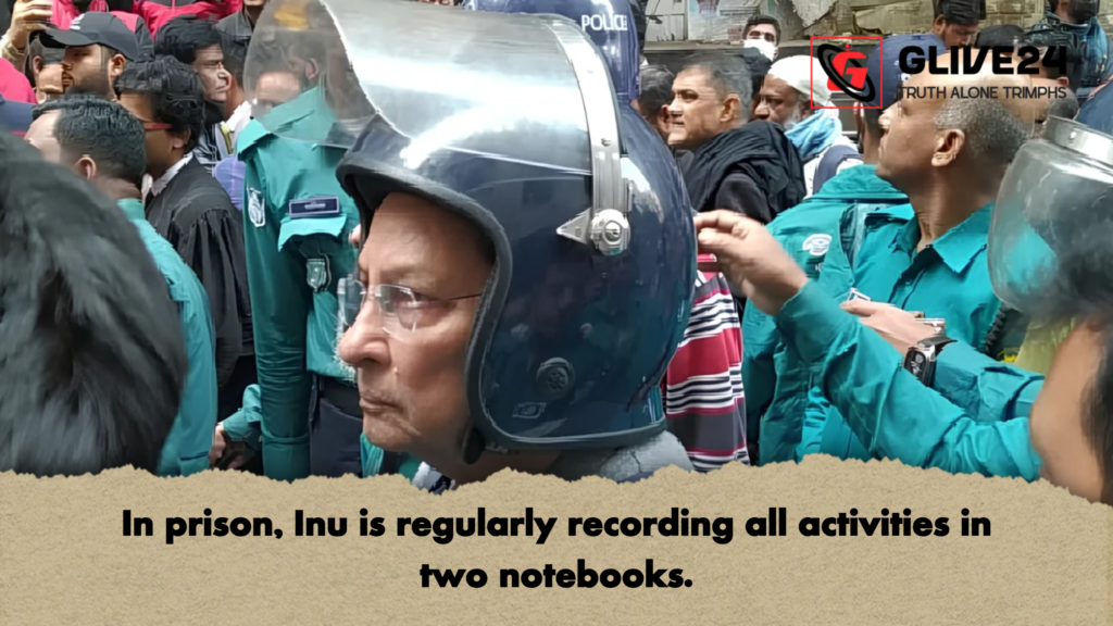In prison, Inu is regularly recording all activities in two notebooks. In prison Inu is regularly recording all activities in two notebooks. 2 In prison, Inu is regularly recording all activities in two notebooks.