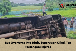 Bus Overturns Into Ditch, Supervisor Killed, Ten Passengers Injured