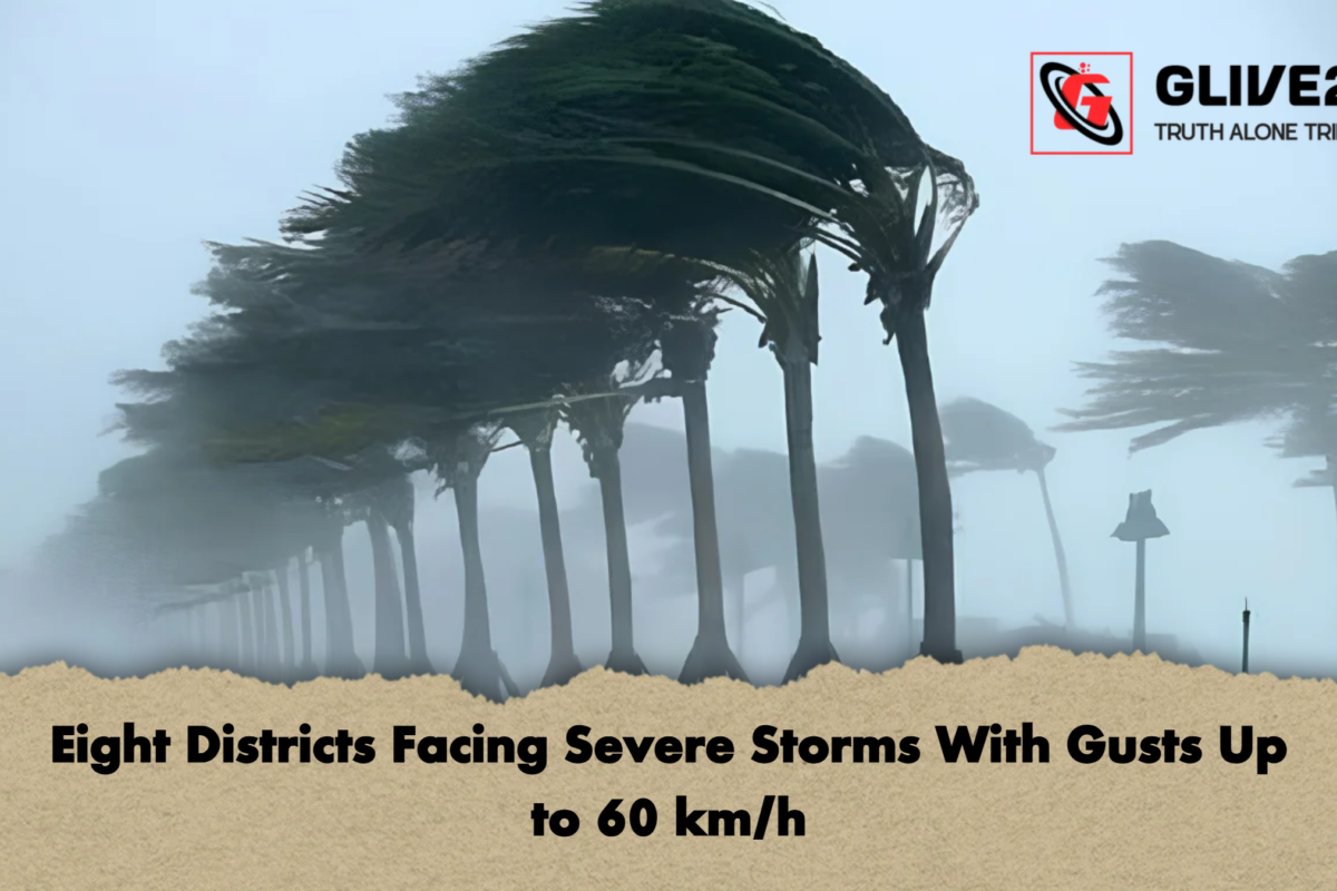 Eight Districts Facing Severe Storms With Gusts Up to 60 km/h