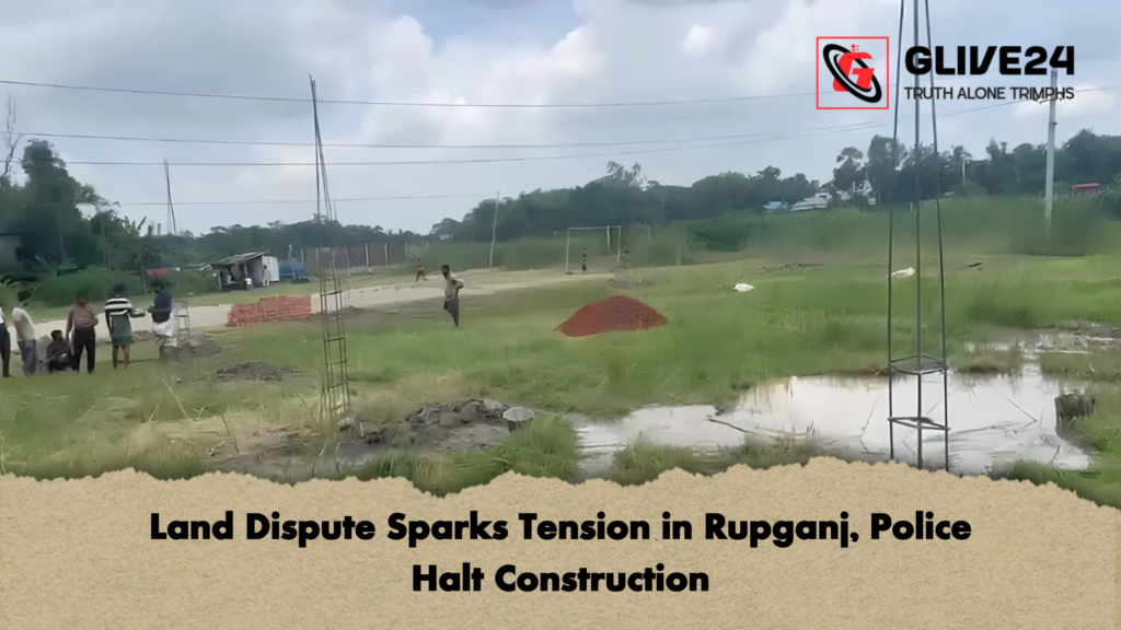 Land Dispute Sparks Tension in Rupganj Police Halt Construction 1 Land Dispute Sparks Tension in Rupganj, Police Halt Construction