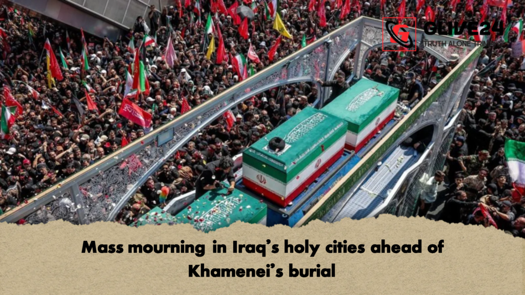 Mass mourning in Iraq's holy cities ahead of Khamenei's burial 3 Mass mourning in Iraqs holy cities ahead of Khameneis burial 2 Mass mourning in Iraq's holy cities ahead of Khamenei's burial