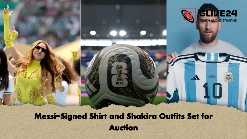 Messi Signed Shirt and Shakira Outfits Set for Auction 2 Messi-Signed Shirt and Shakira Outfits Set for Auction