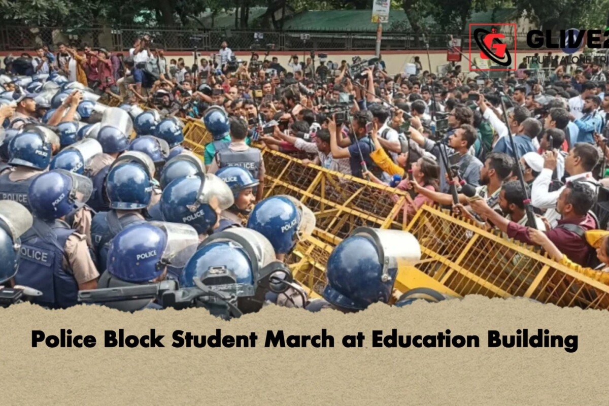 Police Block Student March at Education Building