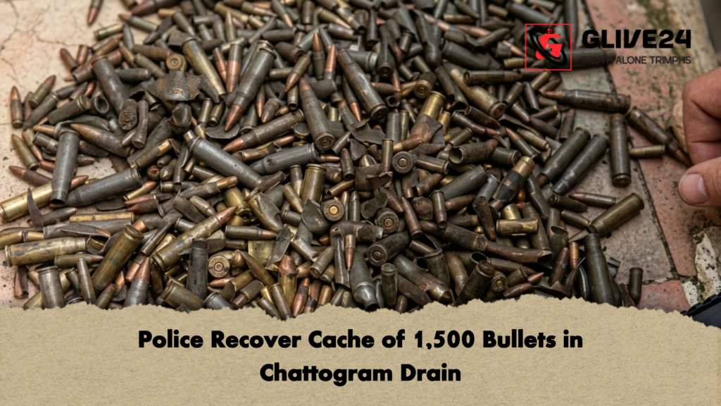 Police Recover Cache of 1500 Bullets in Chattogram Drain 2 Police Recover Cache of 1,500 Bullets in Chattogram Drain