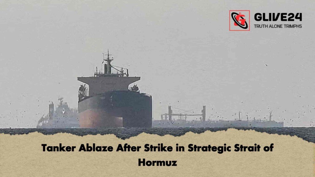 Tanker Ablaze After Strike in Strategic Strait of Hormuz