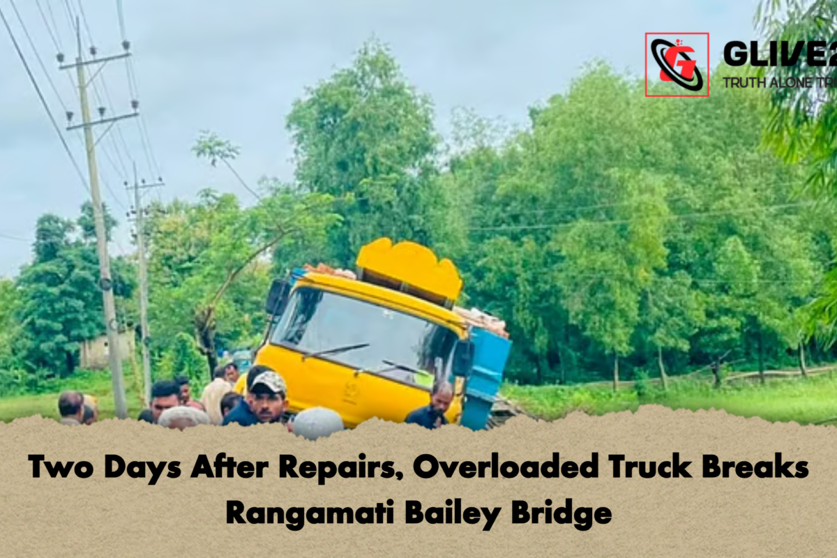 Two Days After Repairs, Overloaded Truck Breaks Rangamati Bailey Bridge