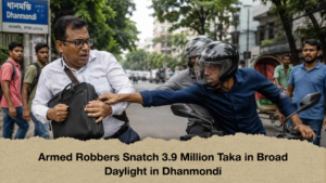Armed Robbers Snatch 3.9 Million Taka in Broad Daylight in Dhanmondi Armed Robbers Snatch 3.9 Million Taka in Broad Daylight in Dhanmondi
