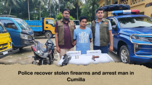 Police recover stolen firearms and arrest man in Cumilla