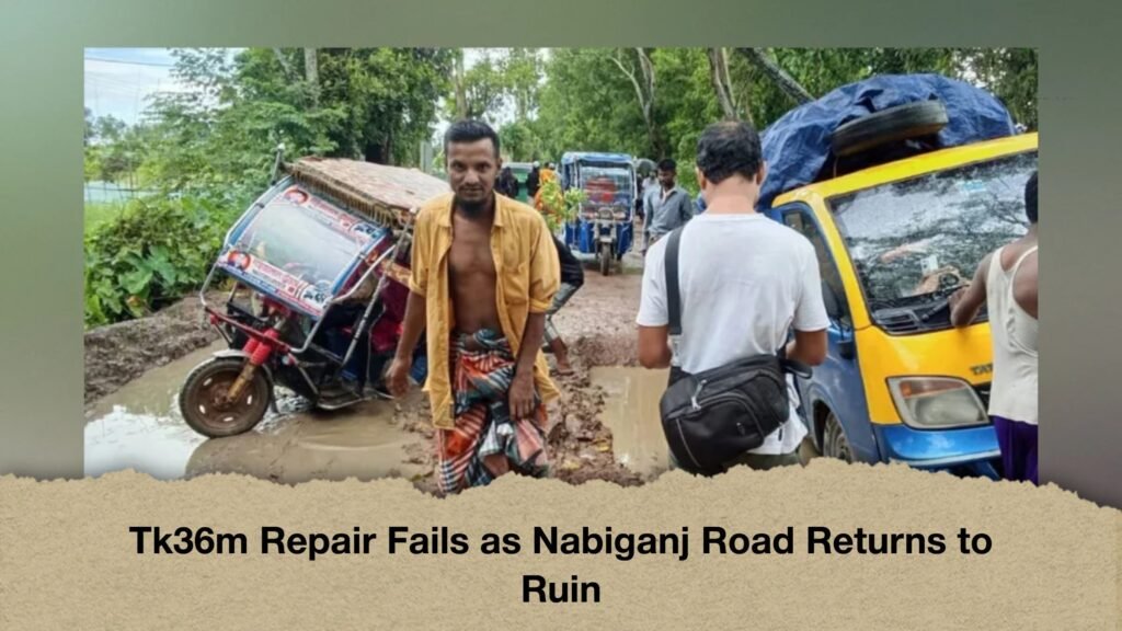 Tk36m Repair Fails as Nabiganj Road Returns to Ruin