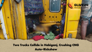 Two Trucks Collide in Habiganj Crushing CNG Auto Rickshaw Two Trucks Collide in Habiganj, Crushing CNG Auto-Rickshaw