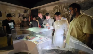 US Diplomats Tour Dhaka University Museum Under Mobile Torchlight