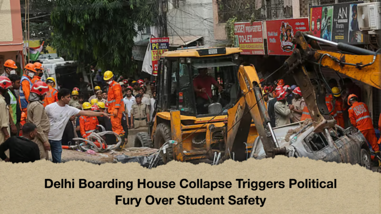Delhi Boarding House Collapse Triggers Political Fury Over Student Safety Delhi Boarding House Collapse Triggers Political Fury Over Student Safety