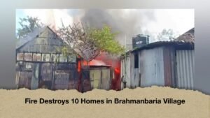 Fire Destroys 10 Homes in Brahmanbaria Village