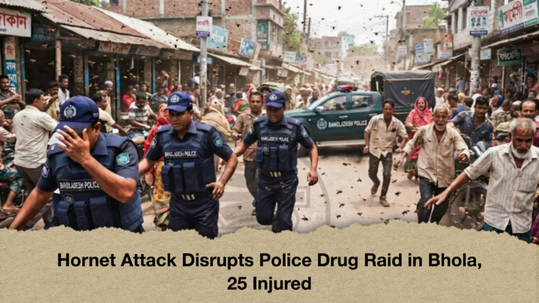 Hornet Attack Disrupts Police Drug Raid in Bhola, 25 Injured