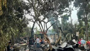 Petrol-Fuelled Fire Destroys 11 Homes, Leaving Families Destitute