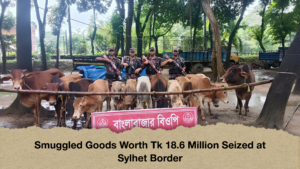 Smuggled Goods Worth Tk 18.6 Million Seized at Sylhet Border