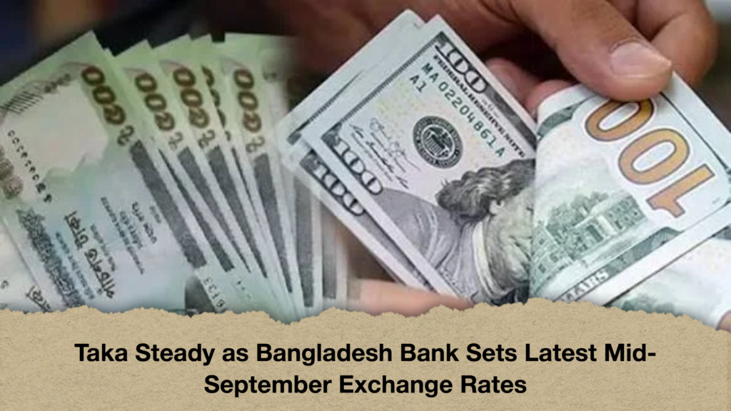 Taka Steady as Bangladesh Bank Sets Latest Mid-September Exchange Rates