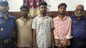 Three Arrested with Foreign Pistol, Eight Rounds in Savar