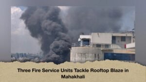 Three Fire Service Units Tackle Rooftop Blaze in Mahakhali