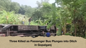Three Killed as Passenger Bus Plunges into Ditch in Gopalganj