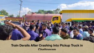 Train Derails After Crashing Into Pickup Truck in Chattogram