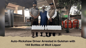 Auto-Rickshaw Driver Arrested in Gulshan with 144 Bottles of Illicit Liquor