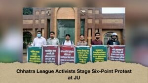 Chhatra League Activists Stage Six-Point Protest at JU
