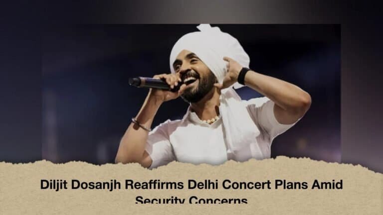 Diljit Dosanjh Reaffirms Delhi Concert Plans Amid Security Concerns